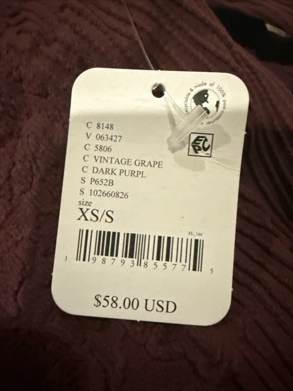 Free People Intimately NWT DARK PURPLE COMPRESSION WIDE V Neck Top $58
